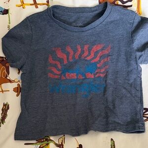 Wrangler Kids Charcoal Tee with Red and Blue Graphic